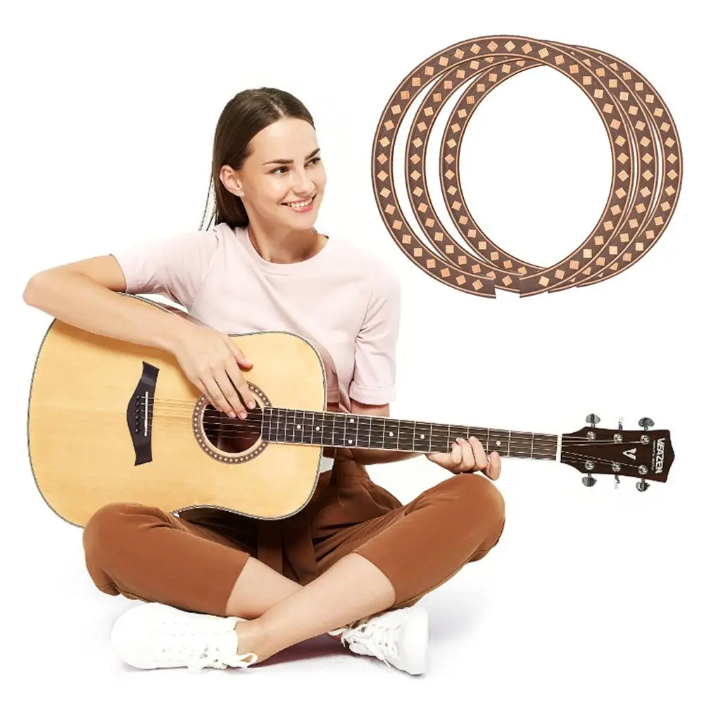 New Wooden Guitar Rosette Inner Diameter Inlay Guitar Decals Guitar Sound Hole Curved Strips Guitar Decoration electric guitar