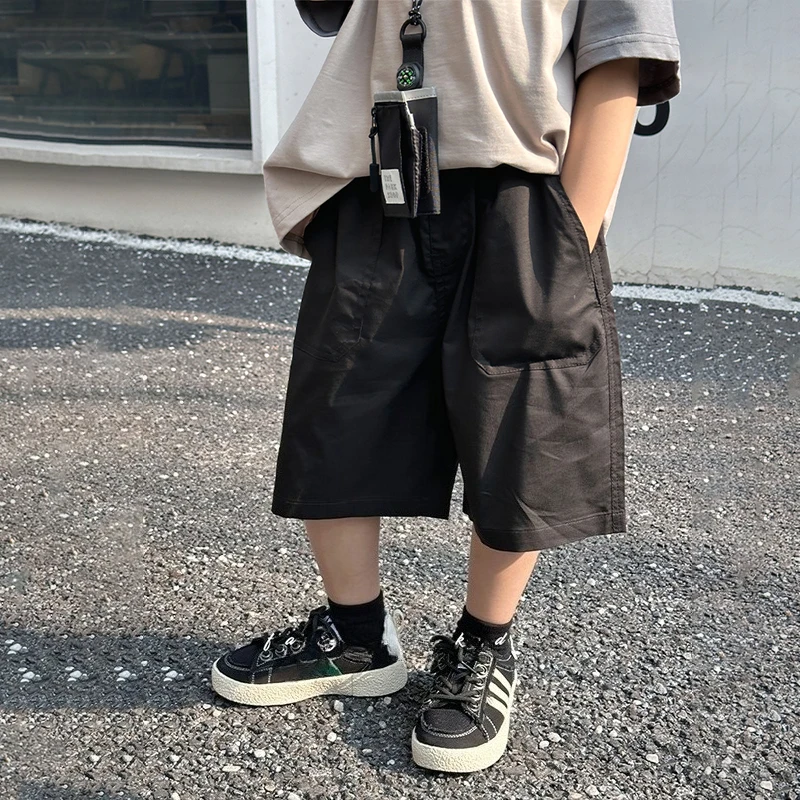 Boys Summer Lightweight Shorts 2026 New White Five-point Mid-length Trendy