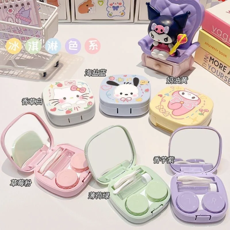 

Miniso HelloKitty Cartoon Creative Beauty Pupil Box Contact Lens Box Portable Full Set of Tools Beauty Pupil Washer with Forceps