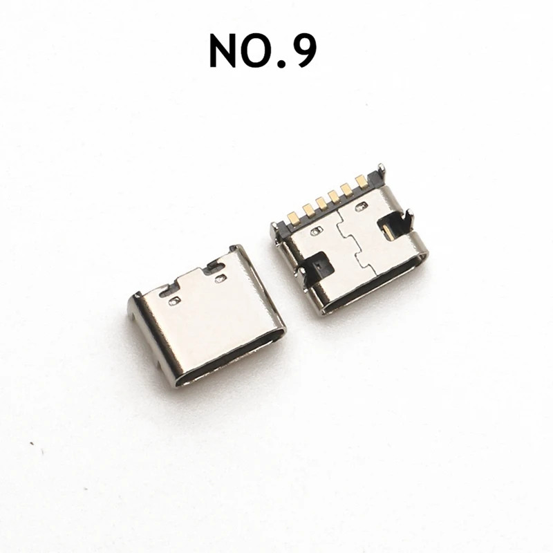 100Pcs/Lot 10Models Type-C USB Charging Dock Connectors Mix 6Pin And 16Pin Use For Phone And Digital Product Repair Kits