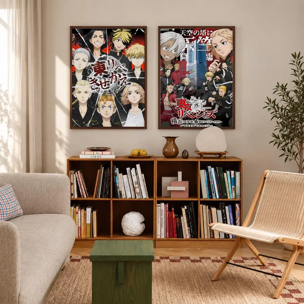 Popular Delinquent Action Anime Tokyo Revengers Poster Self‑Adhesive Waterproof Poster Sticker Wall Art Home Decor