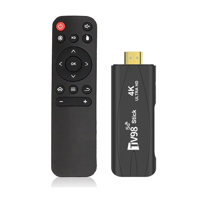 TV98 Android TV Stick 4k 12.1HD 2G 16G Smart TV Box 2.4G 5G Dual Wifi Smart Media Player Receiver
