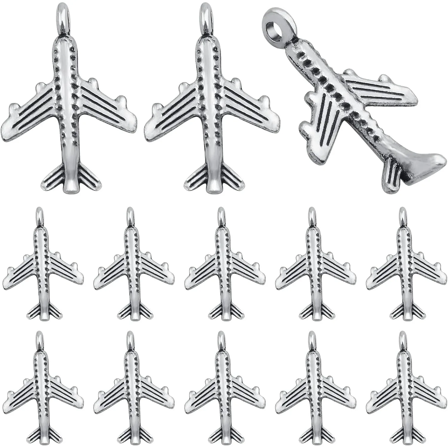 

100 Pieces Aircraft Plane Pendant Charms Alloy Airplane Dangle Charms Craft Supplies for DIY Necklace Bracelet Jewelry Making