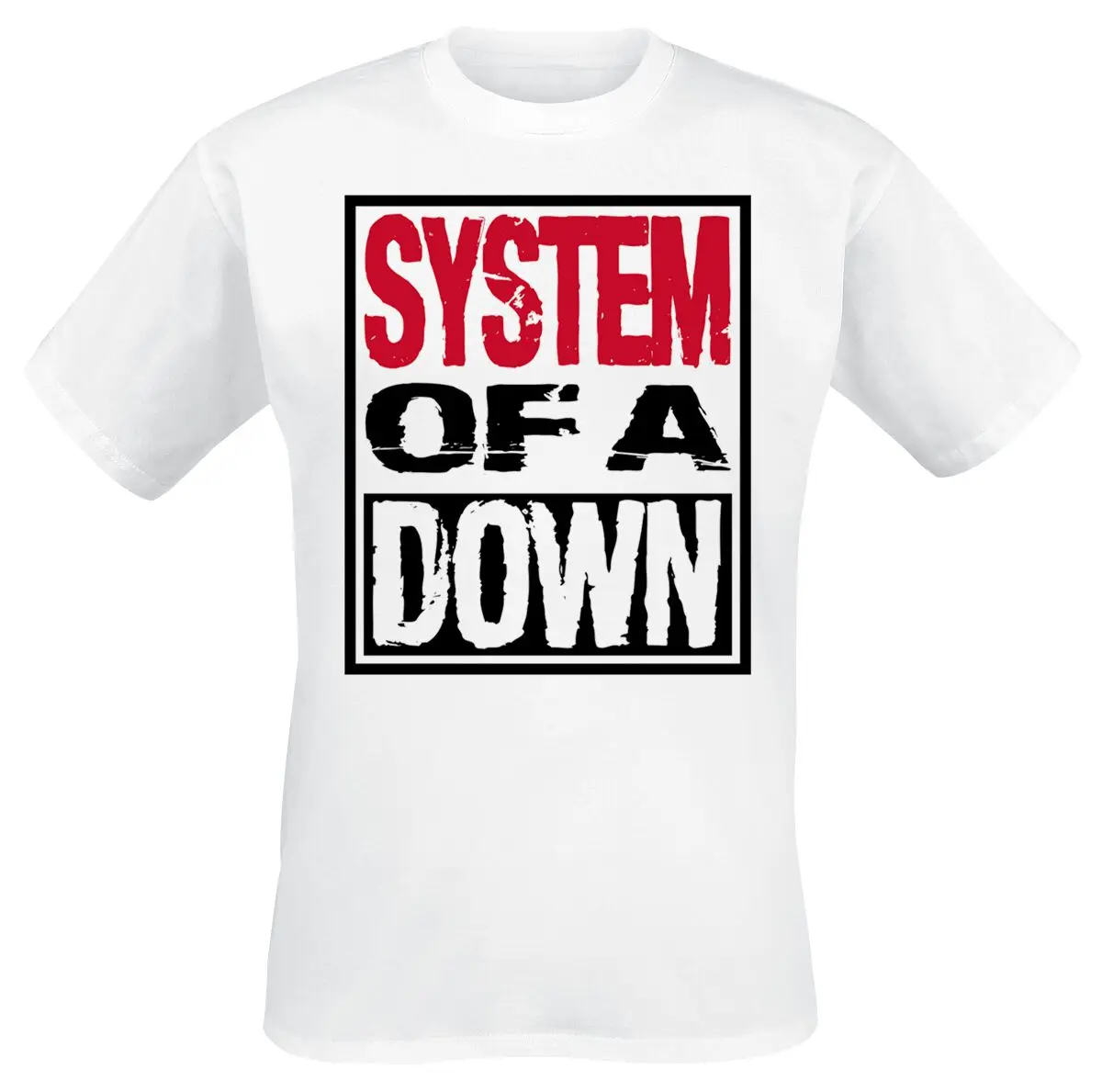 Camiseta Unissex Vintage com Estampa de Banda de Rock Triple Stack Box System of A Down, 100% Algodão, Top de Verão Streetwear