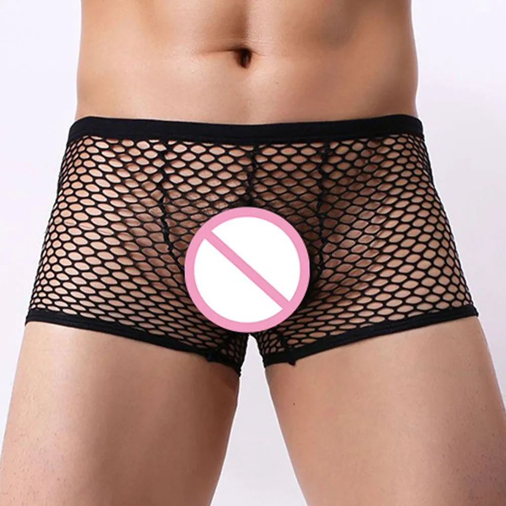 

Men\\\\\\\\\\\\\\'s Transparent Fishnet Underwear Breathable Mesh Panties Designed for Comfort and Style with Nylon Material