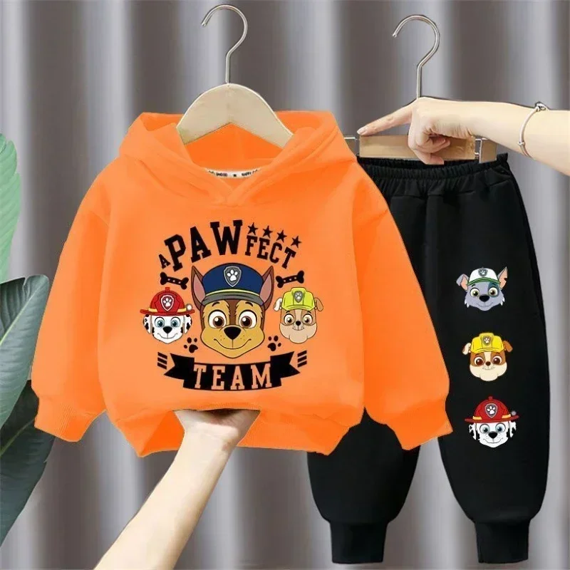 PAW Patrol Autumn Long Sleeved Pullover Long Pant Two Piece Suit for Children Clothing Suits Boys Sweatpant Sets Kids Tracksuit