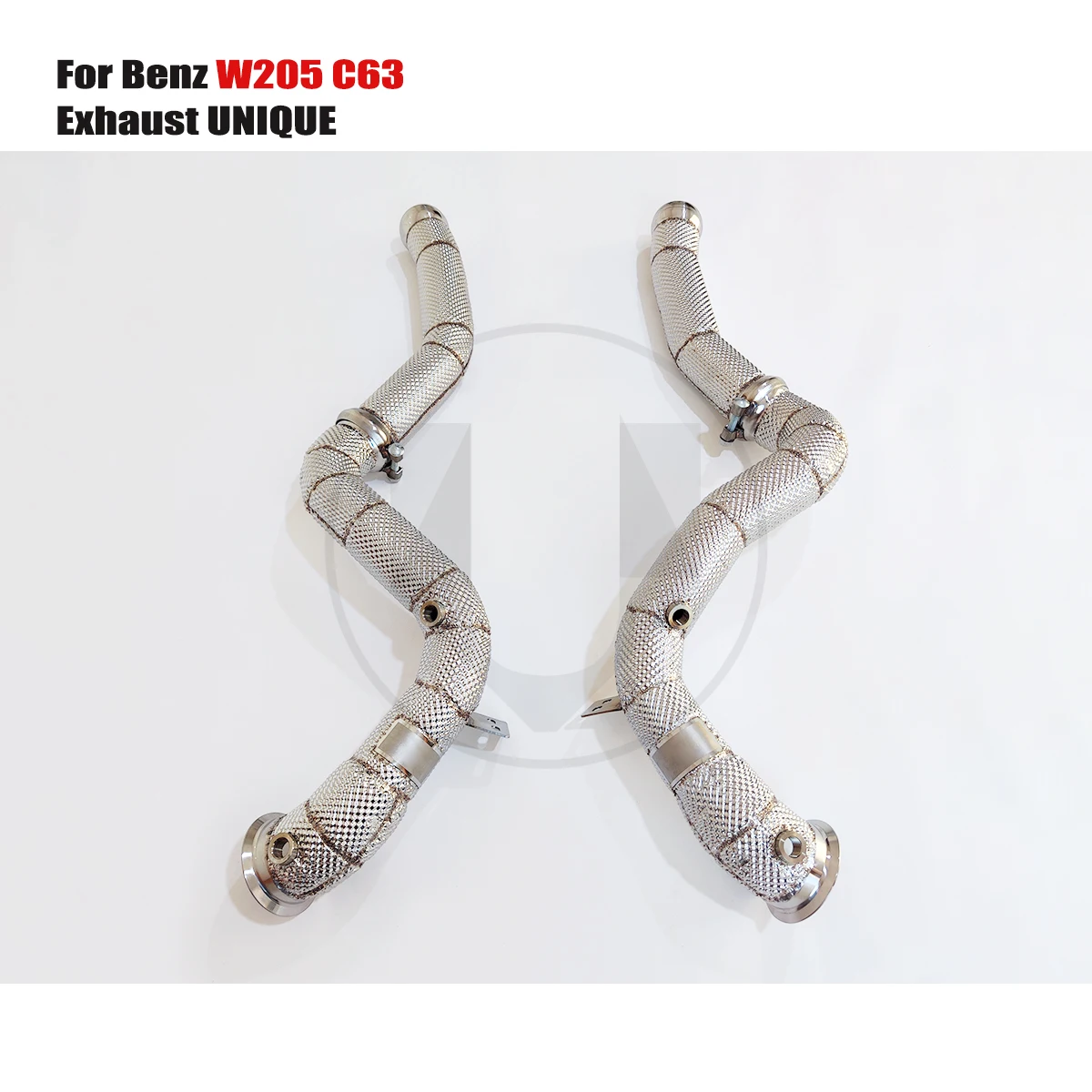 

УНИКАЛЬНАЯ подходит Benz w205 c63 4.0T, прямая выхлопная труба из изолированной нержавеющей стали 2015-2019 гг.