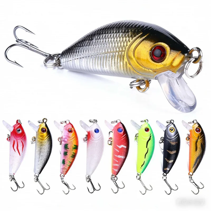 Mini Hard Bait Lure for Bass Fishing 5CM 3.6G Surface System