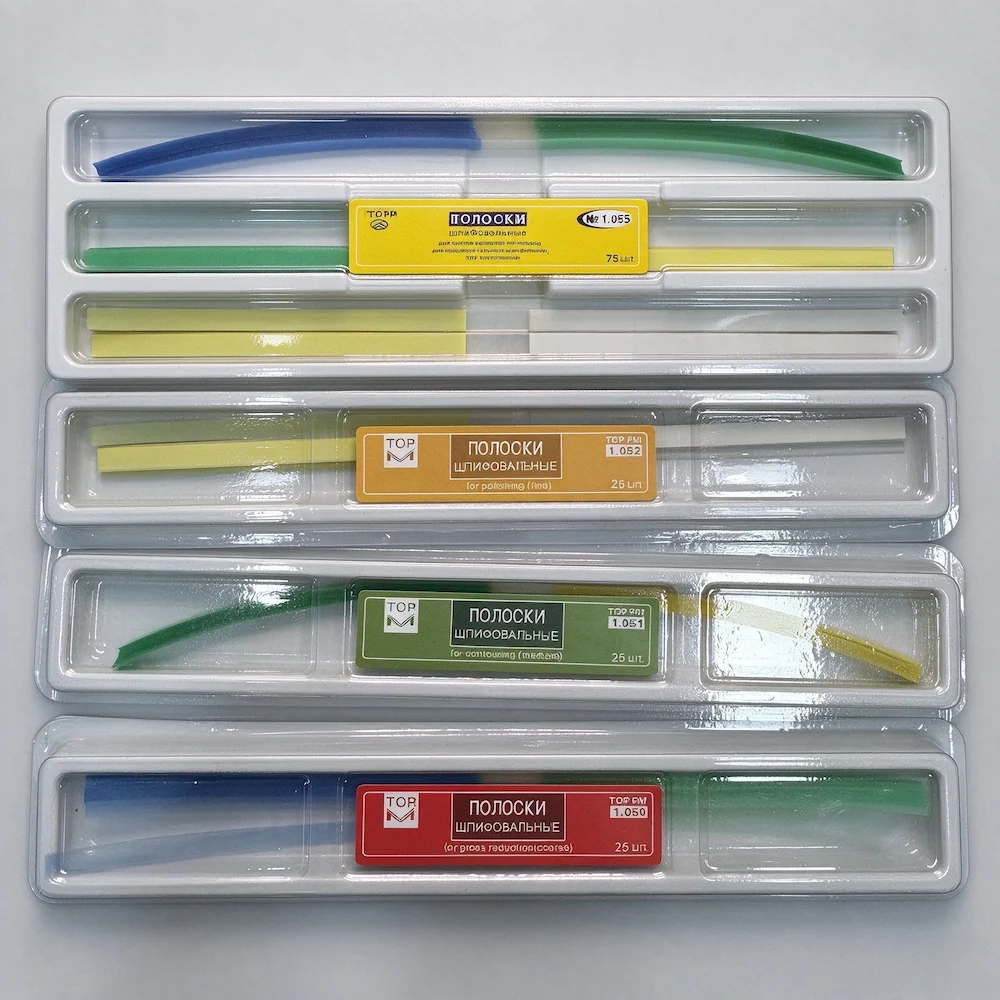 Dental Interproximal Polishing Strips Abrasive Sanding Strips Coarse Medium Fine for Teeth Contouring IPR 25/75Pcs