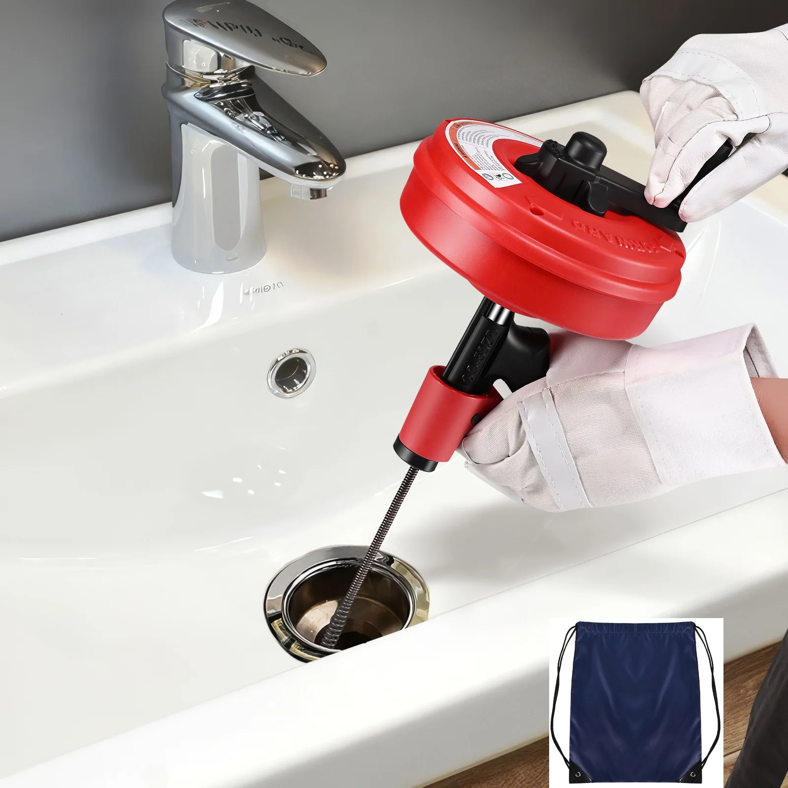 Scarico Snake Sblocker Trigger Tubo di pulizia Spirale con attacco per trapano Scarico a spirale Draga Tubo Pulito Handtool Spirale Fai da te