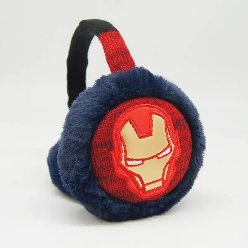 Marvel SpiderMan Plush Children's Ear Warmer Cute Cartoon Iron Man Winter Plush Foldable Warm Earmuffs Gift for Boys and Girls