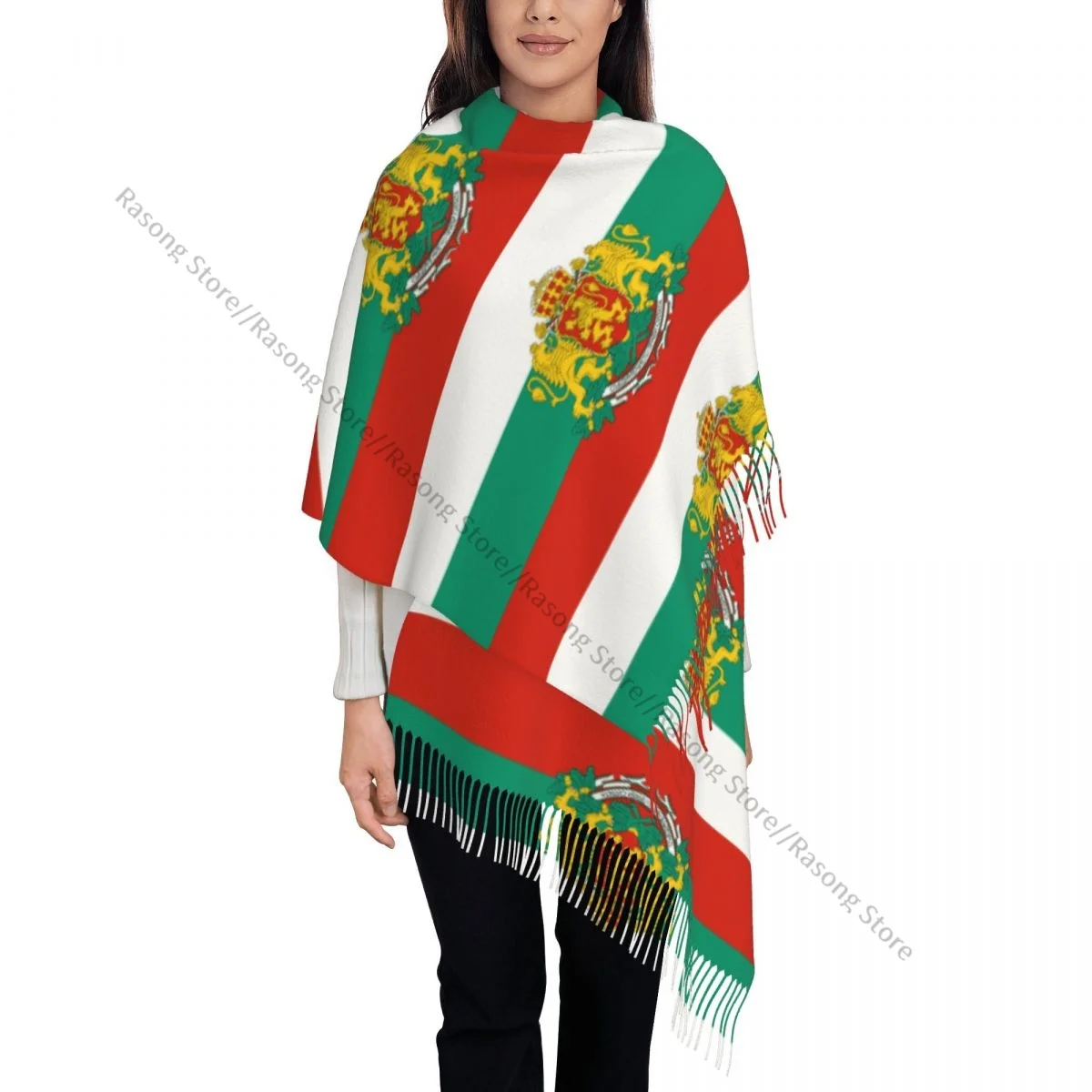 Flag Of Bulgaria Winter Scarf Shawls Wrap Women Men Warm Bufanda Tassel Scarves