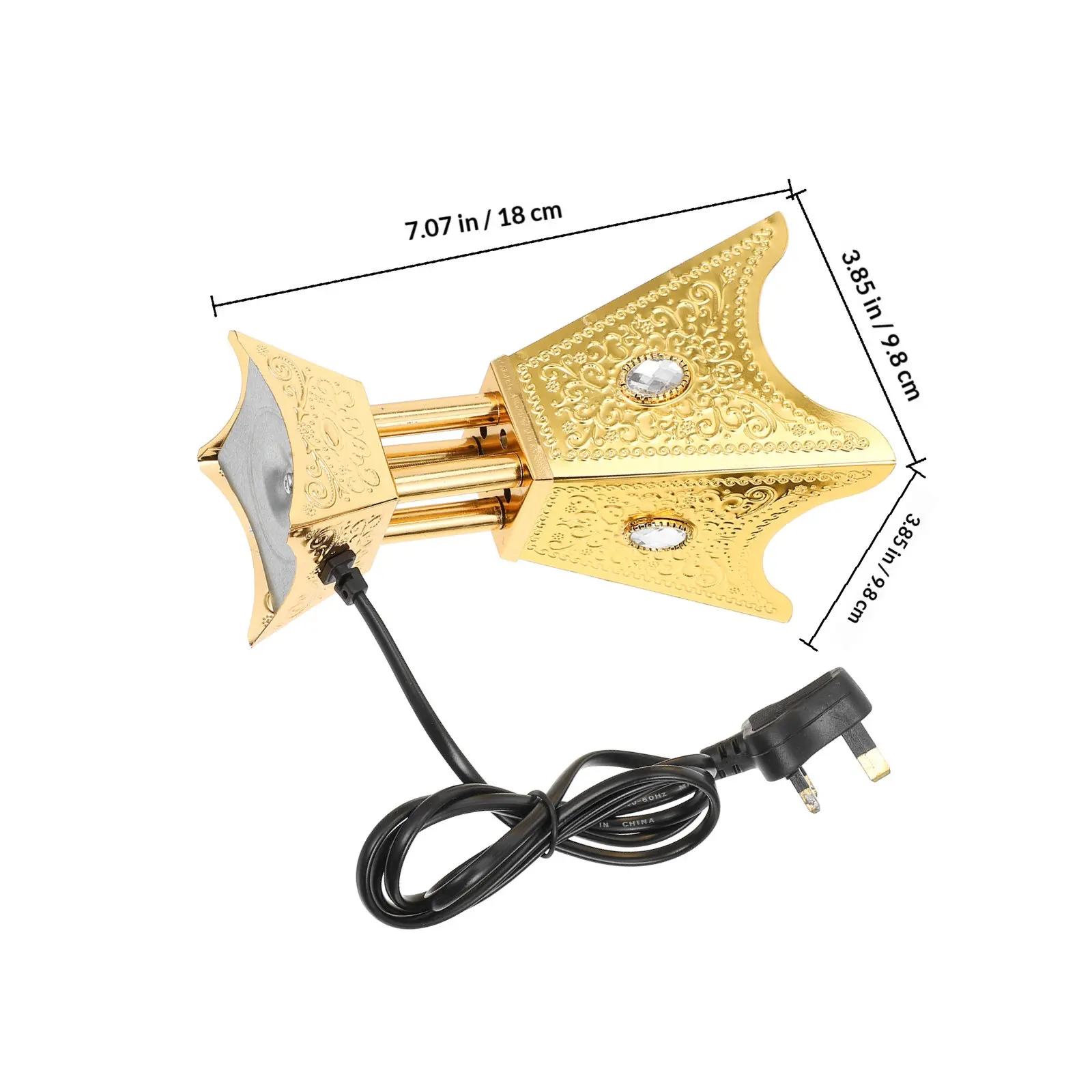 Plug in Aroma Incense Burner Retro Metal Cone Incense Holder Decorative for Home Party Temple Metal Censer Burner