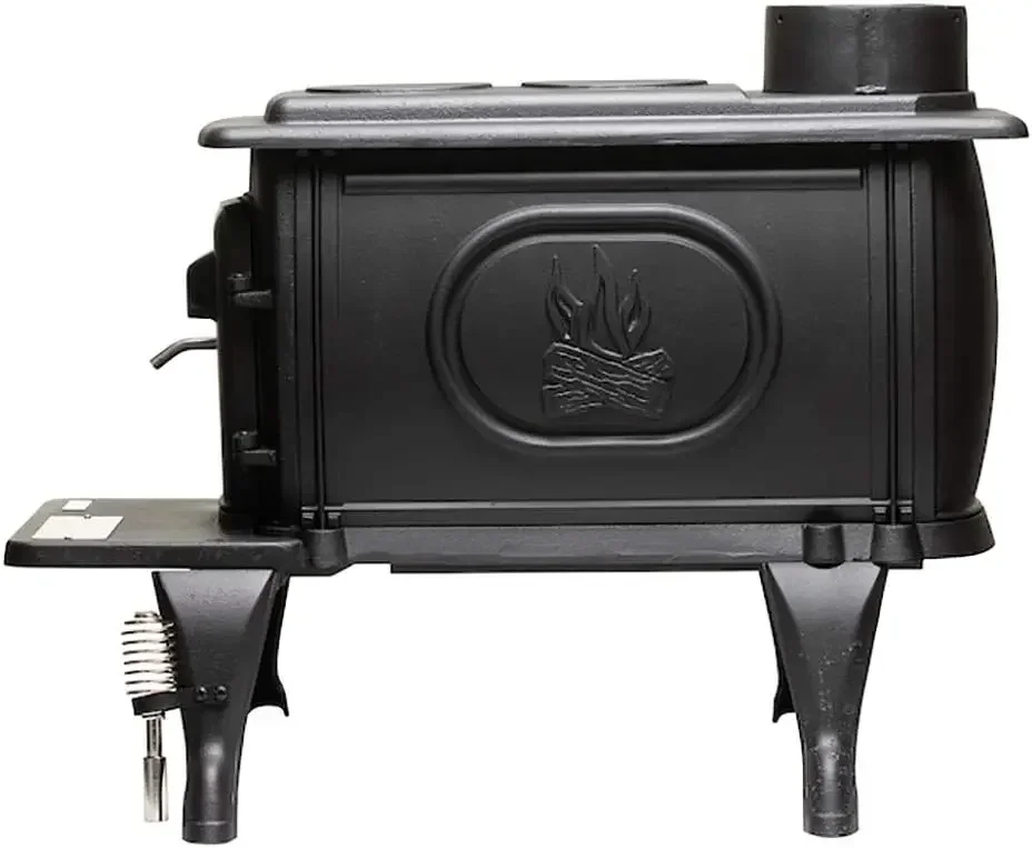 ez Stove Company Rustic 900 Square Foot Clean Cast Iron Log Burning Wood Stove Reaching Up T0 54,000 BTUswith Cool Touch Safety