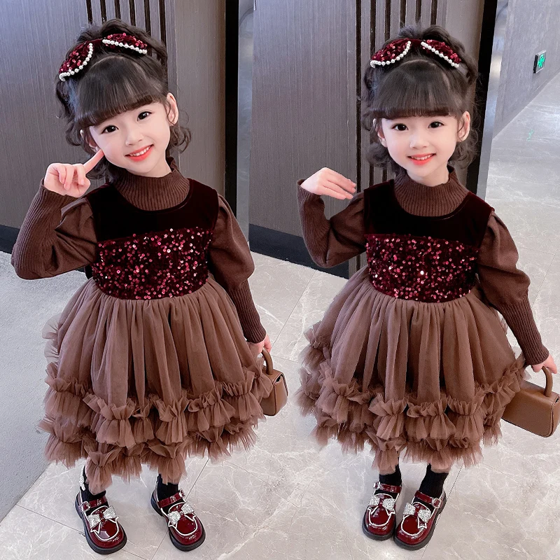 Girls Princess Dress Kids Sequin Dresses for Girls Children Dresses Toddlers Dress Girl New Spring Autumu for 2-10Y