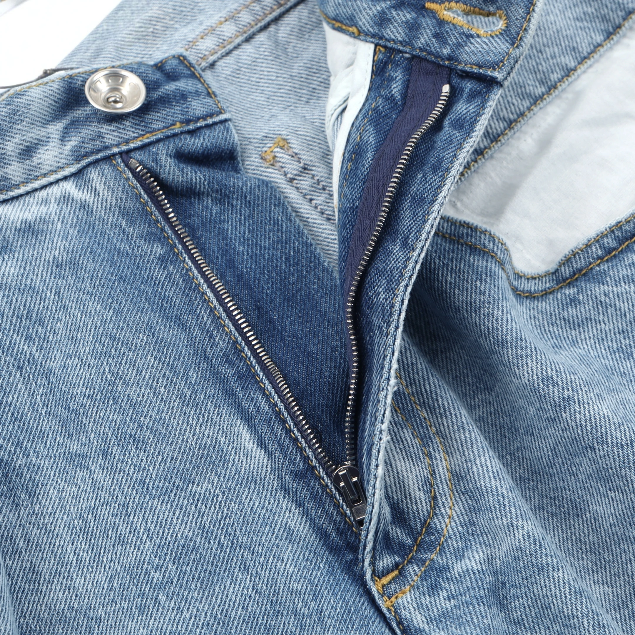 

Модные джинсы с высокой талией и широкими штанинами, с карманами, эффектом потертости, стройнящим эффектом, универсальные, для осеннего сезона, мужские, свободного кроя.