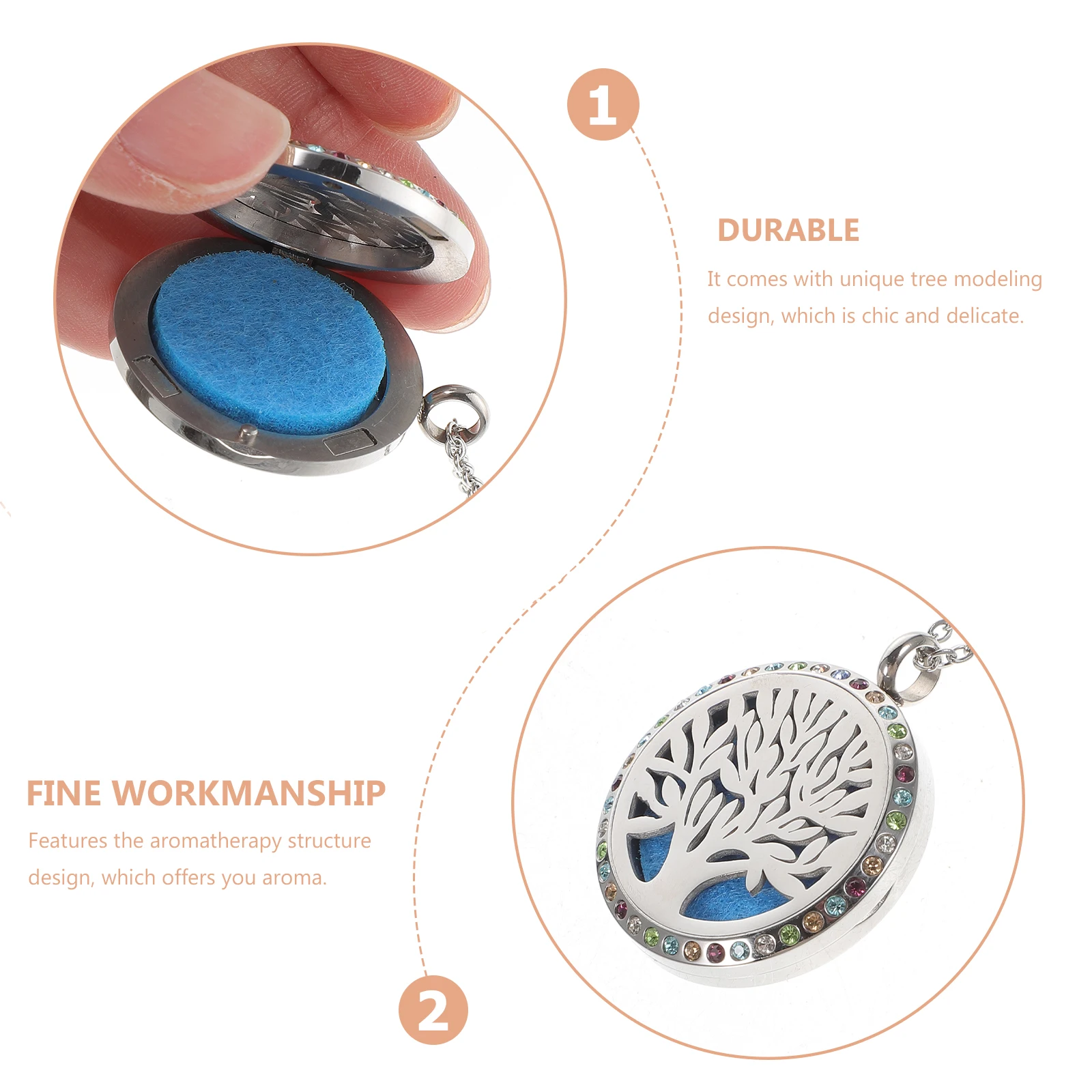 

Aromatherapy Pendant Necklace Essential Oil Diffuser Necklaces Scent Perfume Women