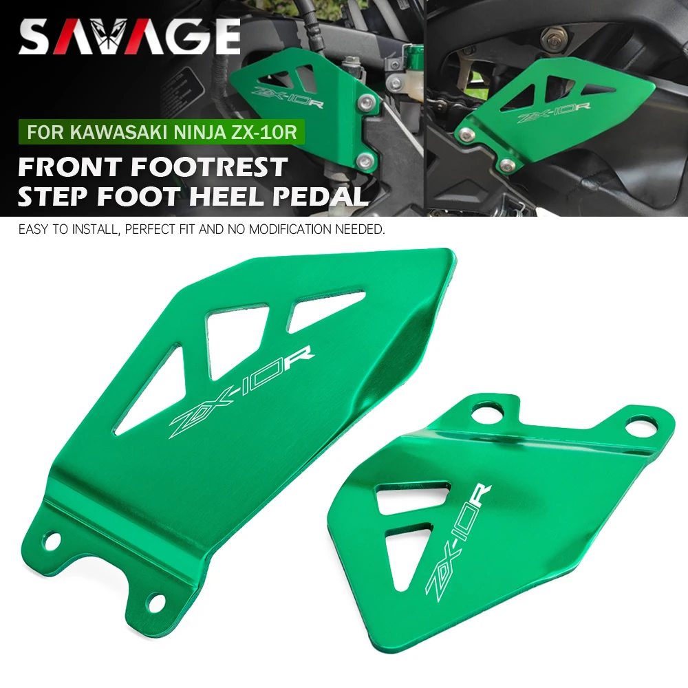 

Front Footrest Foot Heel Pedal Guard For KAWASAKI NINJA ZX-10R 2011-2025 ZX-10RR ZX10R Motorcycle Rider Foot Peg Protector Plate