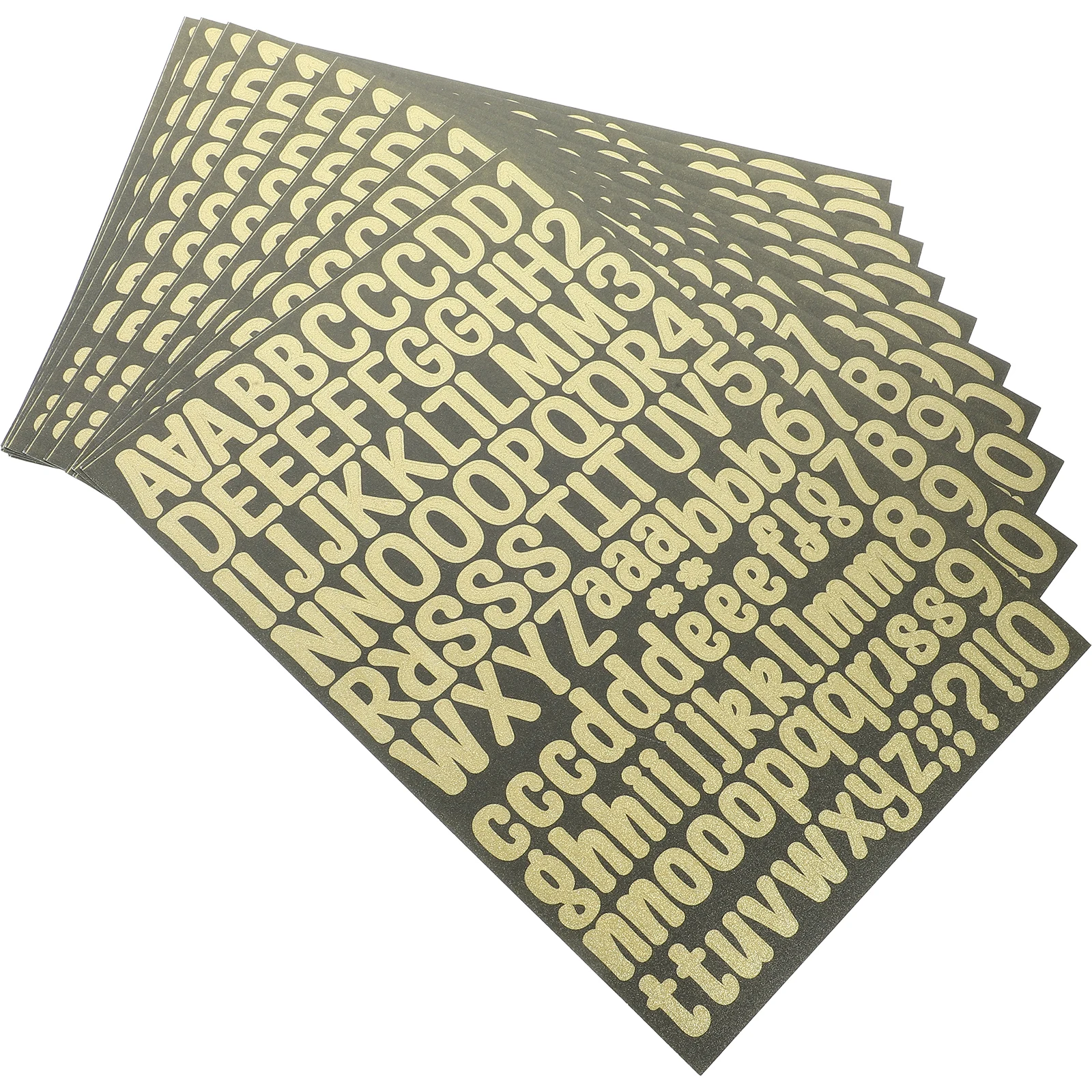 

10 Sheets Alphabet Stickers Glitter Letters Music Paper Sticky for Crafts Scrapbook Mini Numbers DIY Gift A4 Size