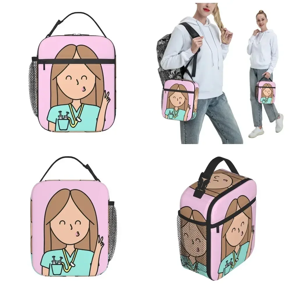 chiamato Borse per il pranzo isolate Borsa termica Contenitore per il pranzo Enfermera En Apuros Dottore Infermiere Salute medica Tote Lunch Box College