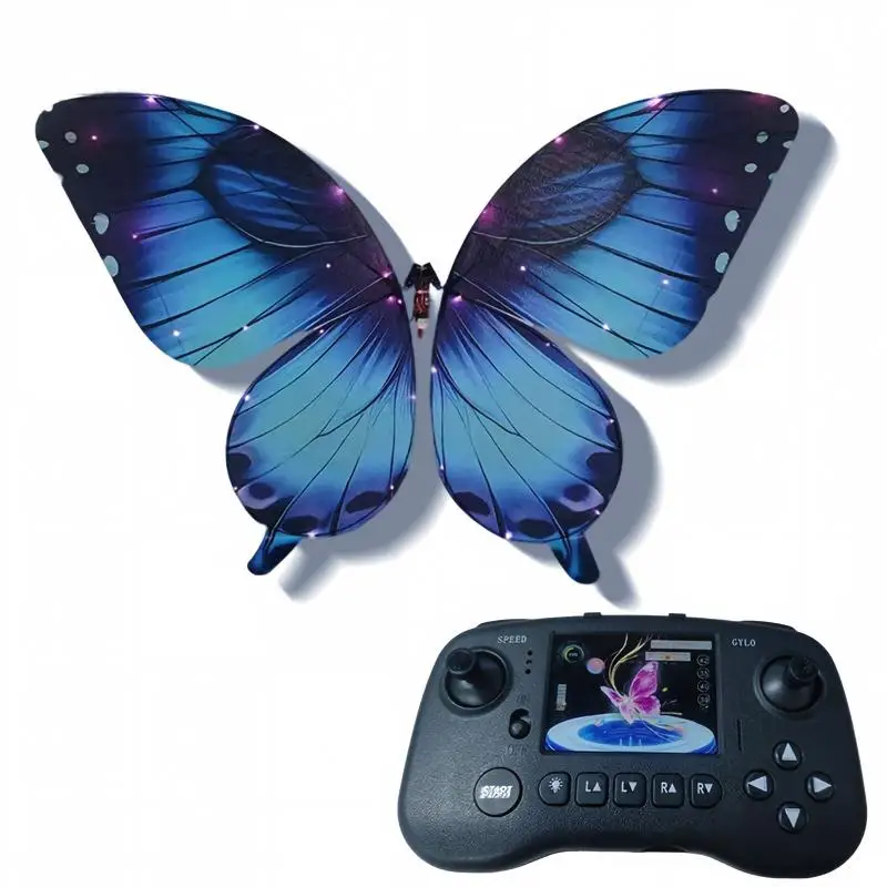 Lightweight Safe RC Bionic Flying Butterfly Drone LED Flapping Wings for Stage Party Decoration
