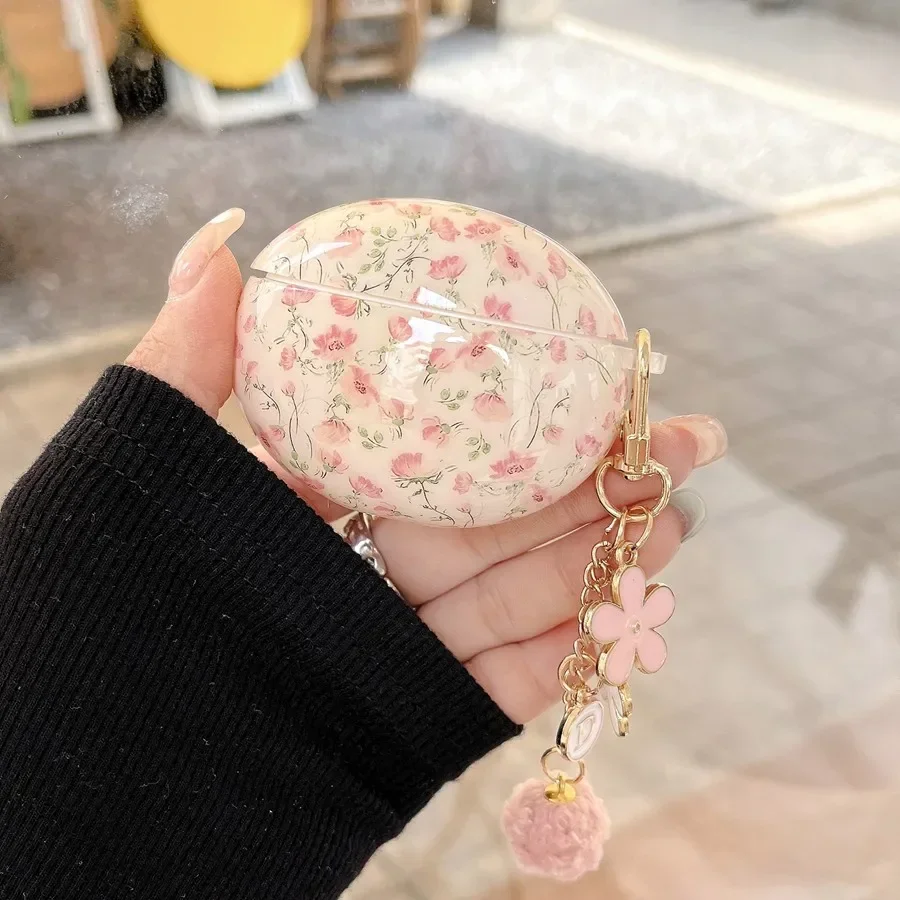 حافظة لهاتف سامسونج جالاكسي Buds3 / buds3 pro، غطاء حماية لسماعات الأذن من السيليكون على شكل زهرة ملونة لهاتف جالاكسي Buds3 pro