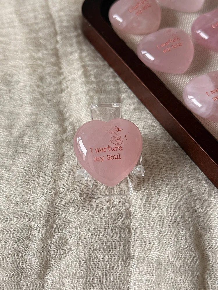 1PC Natural Rose Quartz Heart Shape 30mm*15mm 