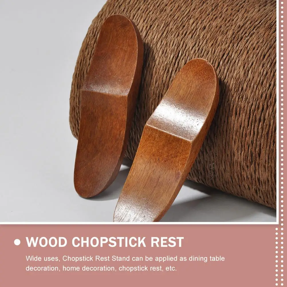 Solid Wood Chopstick Spoon Rest Holders Japanese Style Cutlery Stand Dining Table Decor Home Decoration Spoons Forks Rests