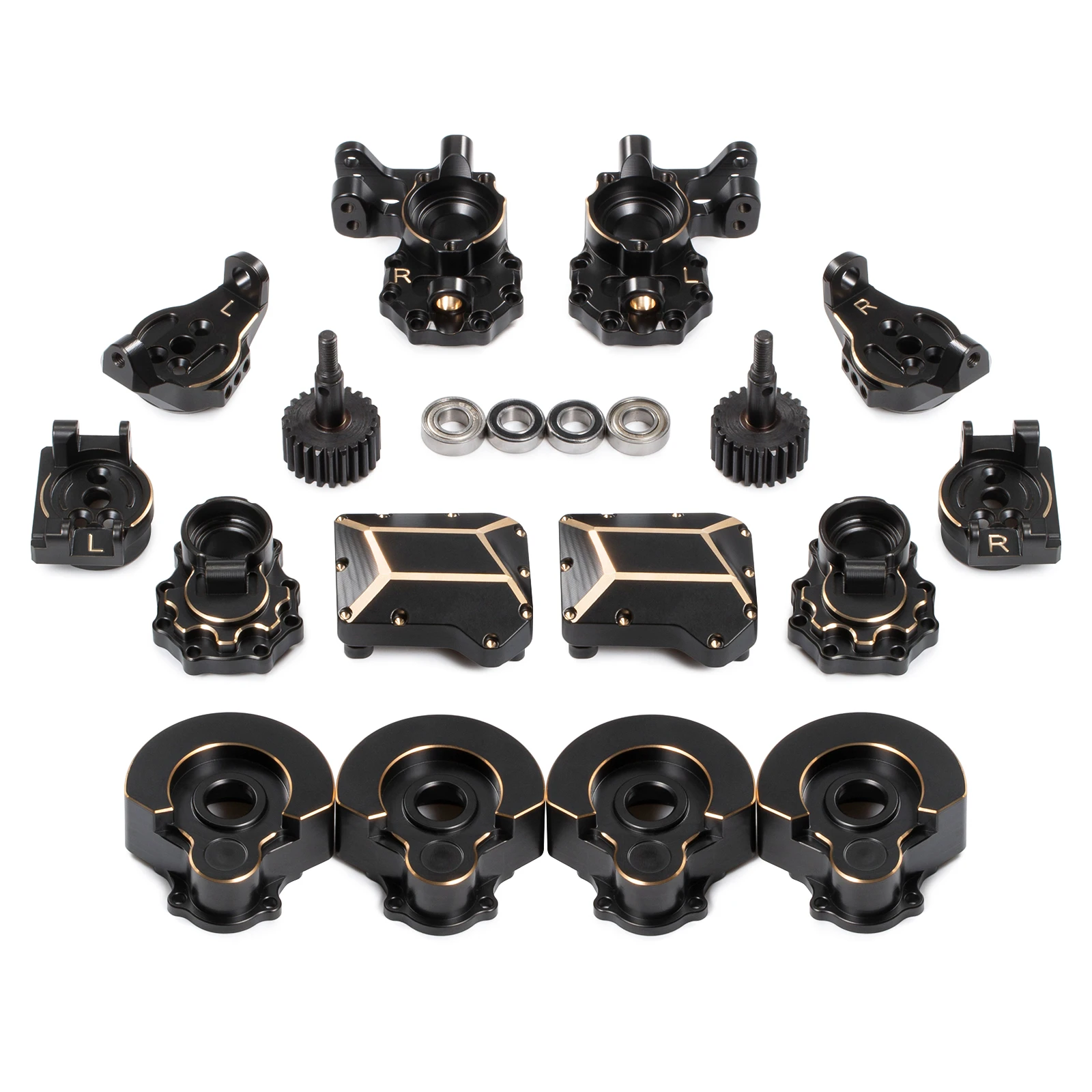 TRX4 ทองเหลืองน้ําหนักบล็อกล้อพวงมาลัย Knuckle Portal ไดรฟ์ Diff ฝาครอบ Link Mounts สําหรับ 1/10 TRX-4 TRX6 อะไหล่อัพเกรด