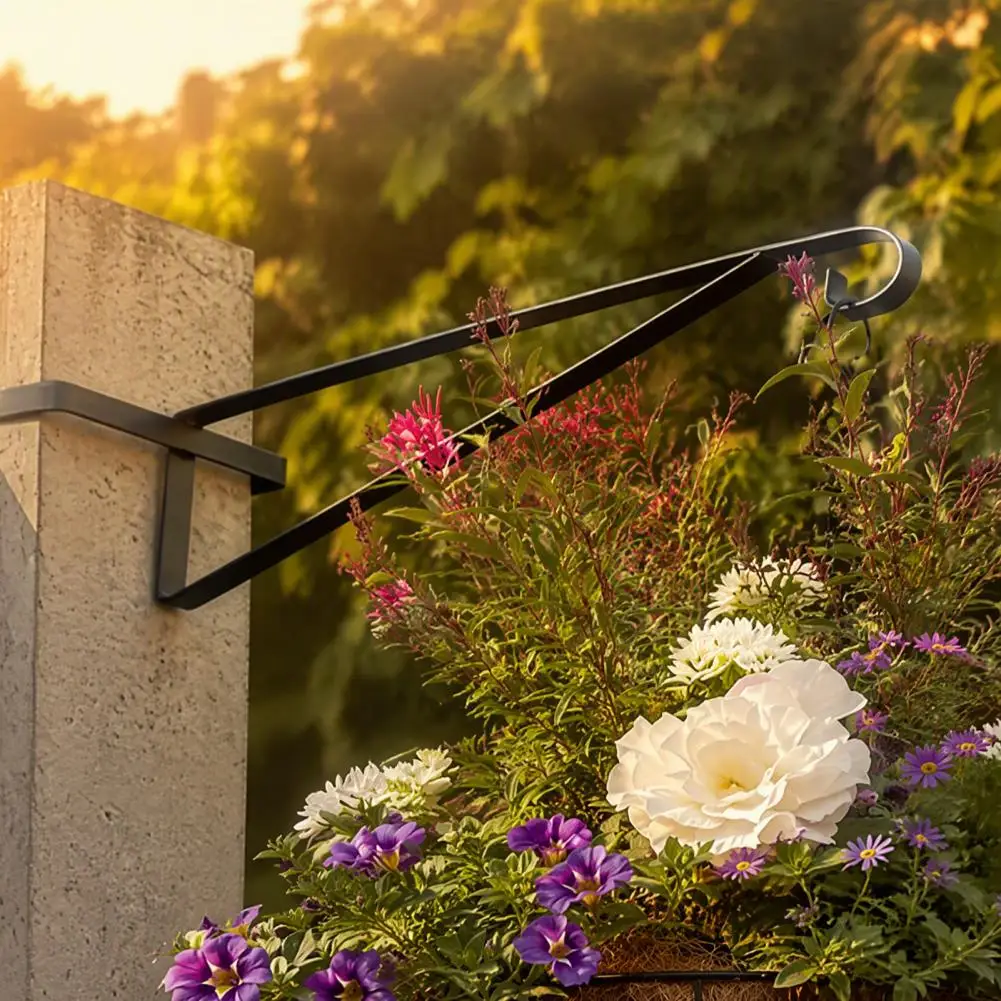 4PCS Metal Plant Hanger Bracket, Wall Mounted Vertical Hooks, Strong Load-bearing Capacity Brackets for Garden Concrete Column