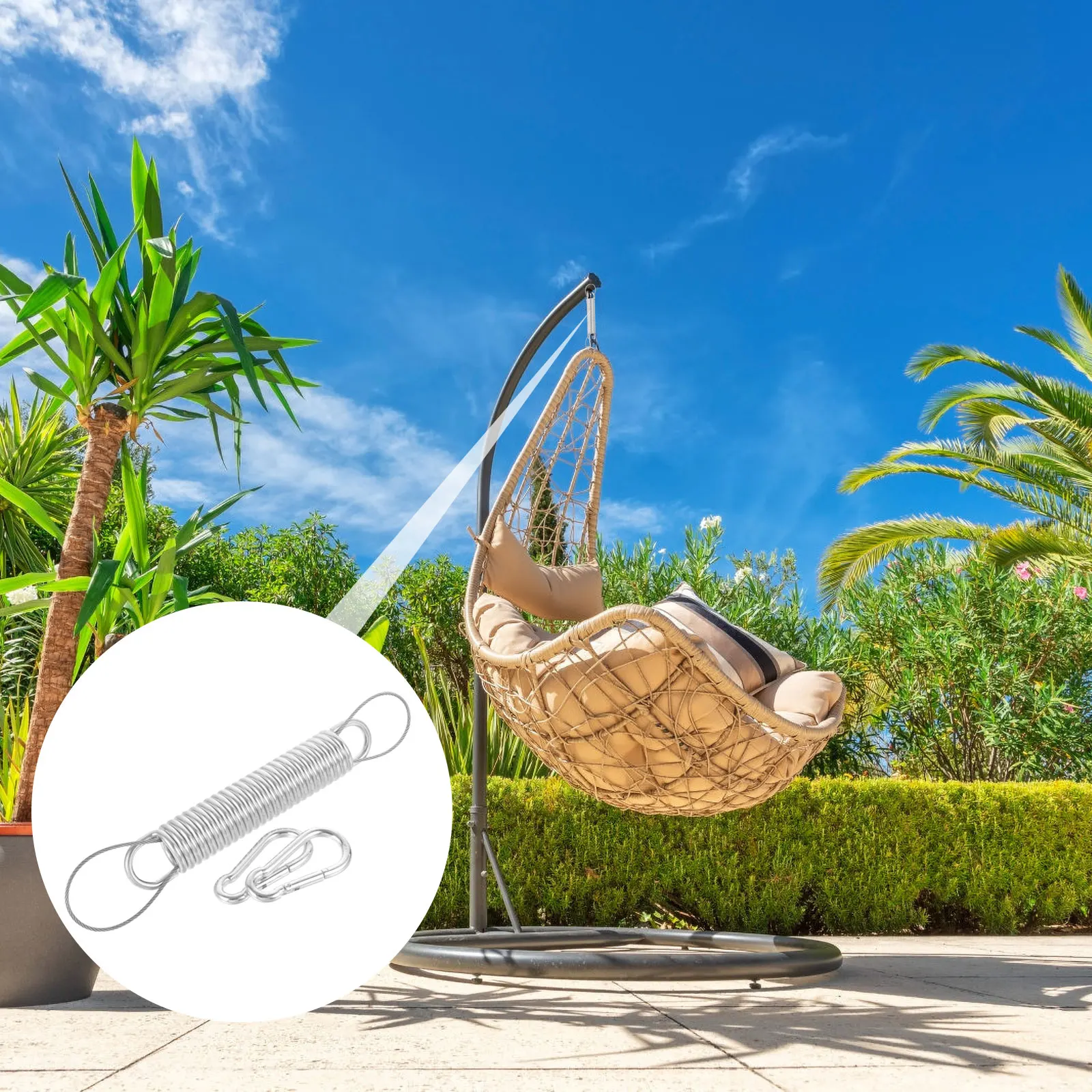 Zestaw sprężyn do hamaka, wytrzymałe metalowe akcesoria do zawieszania huśtawek, niski poziom hałasu i wibracji, sprężyny o dużej wytrzymałości.