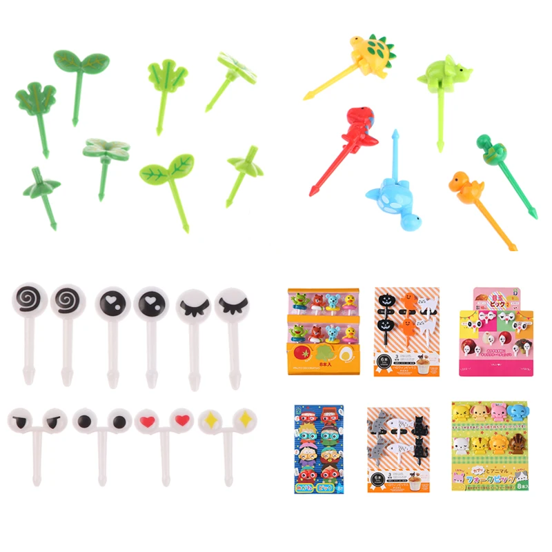 Вилка-для-фруктов-в-мультяшном-стиле-креативная-Веселая-форма-фруктов-Детская-закуска-торт-десерт-ланч-палочка-украшение-для-коробки-бэнто