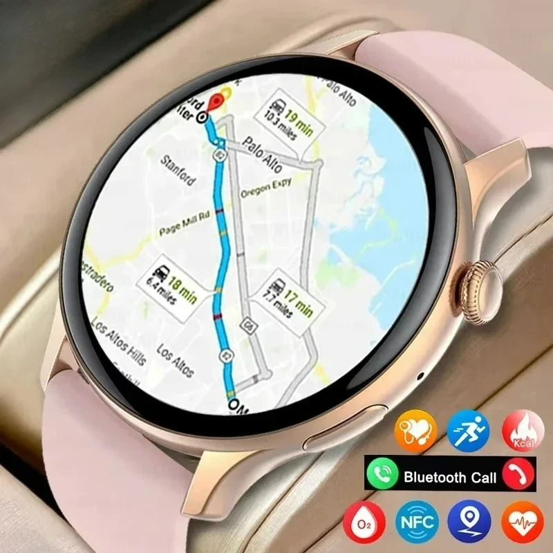 

2026 Новые Смарт-часы для женщин True AMOLED 466*466 HD Экран Трекер здоровья Спортивные NFC Голос Bluetooth Вызов Смарт-часы Женские