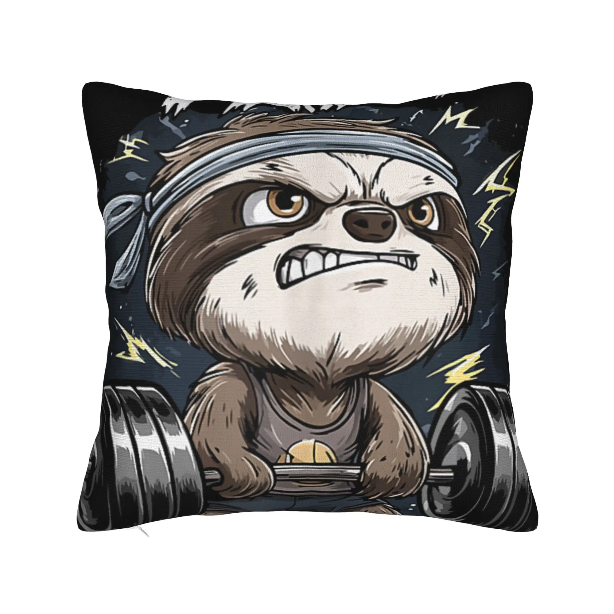 Don't Fart Sloth Gym Bodybuilding Workout Pillowcases  Kawaii Pillow Case For Living Room Chair Custom Pillow Cover