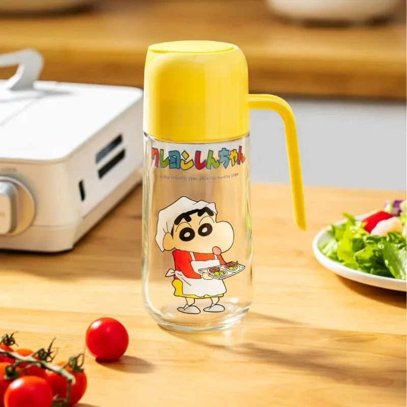 Kawaii Crayon Shin Chan Chef Series Oil Bottle Kitchen Household Cute Cartoon Glass Large Capacity Non-hanging Oil Bottle