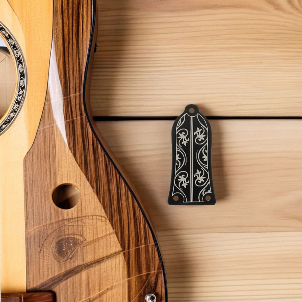 

2Set Guitar Truss Rod Covers Black Patterned Durable Replacement Accessories Parts for Electric Bass Guitar Bass Accessories