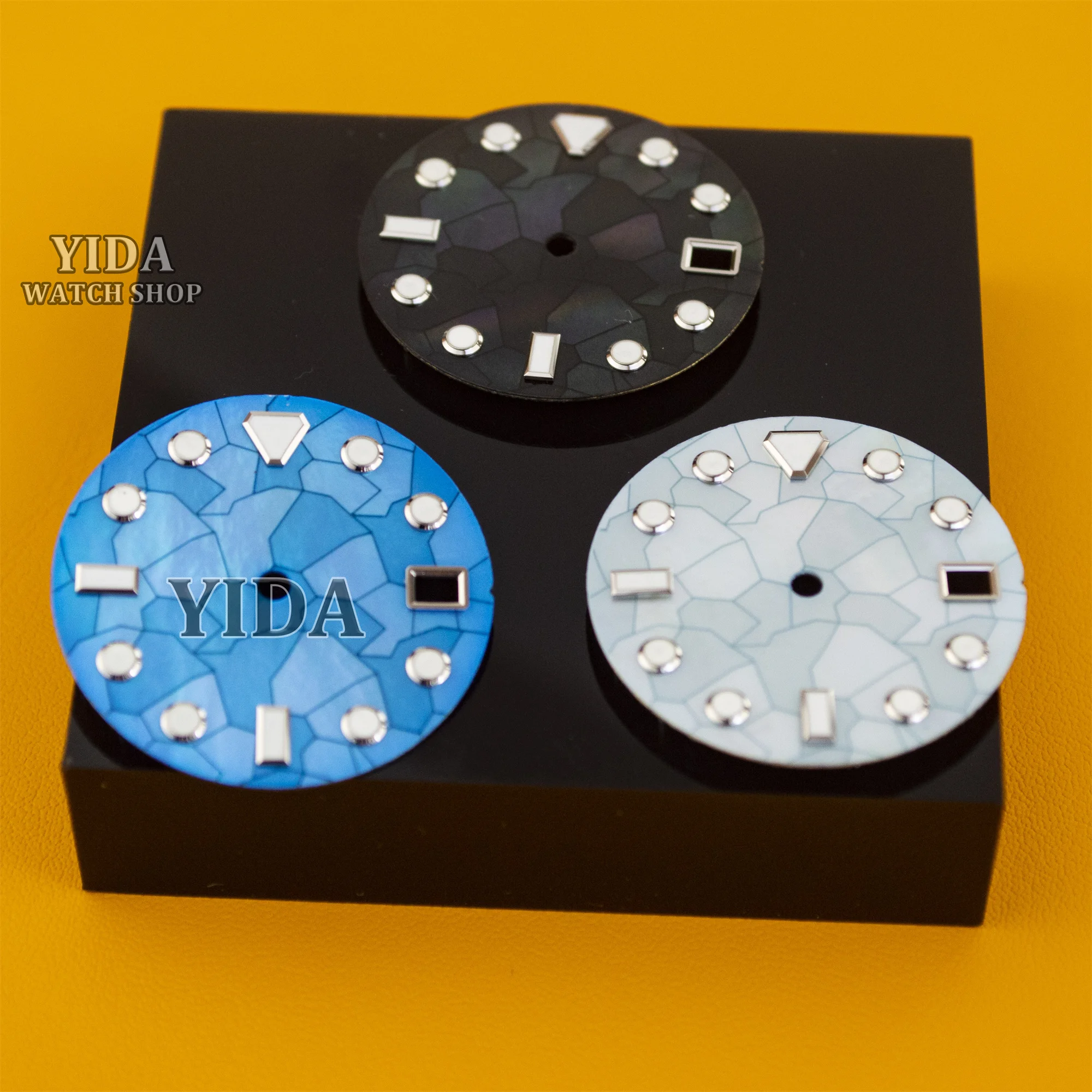 28.5MM Watch Dial Green Luminous Face For DATEJUST/SUB GMT NH35 NH36 Automatic Movments Modified Watch Replacements Repair Tools