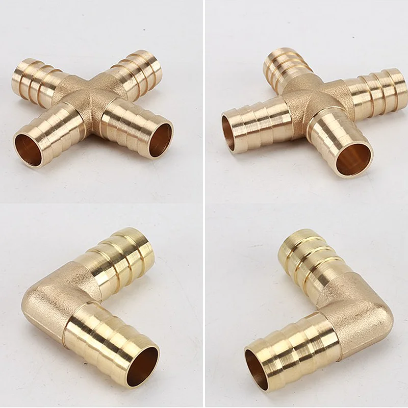 3-6mm T Y Shape Joint Brass Pagoda Connector Hose Barb Pipe Fittings Straight Elbow Equal Garden Water Irrigation Accessories