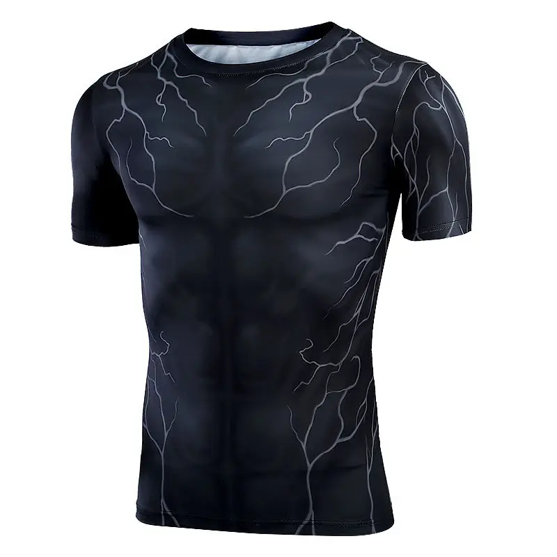 

New Arrival Lightning Cool 3D Printed Short Sleeve T-shirt Men Round Neck Pullover American Summer Adults Children's Tops