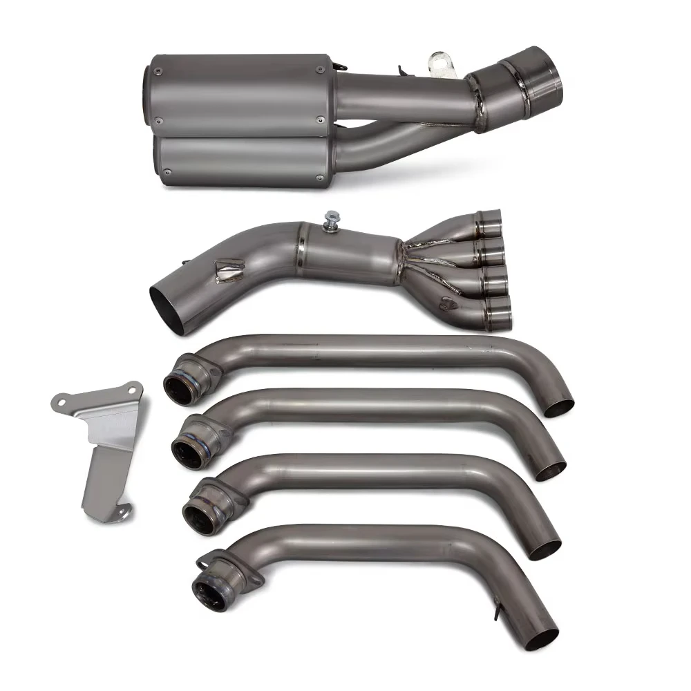 TitaniumMotorcycle Exhaust Full System Manifold Project Slip on Line Muffler For Honda CBR650R CB650R CBR650F CB650F 2014-2023 view 4