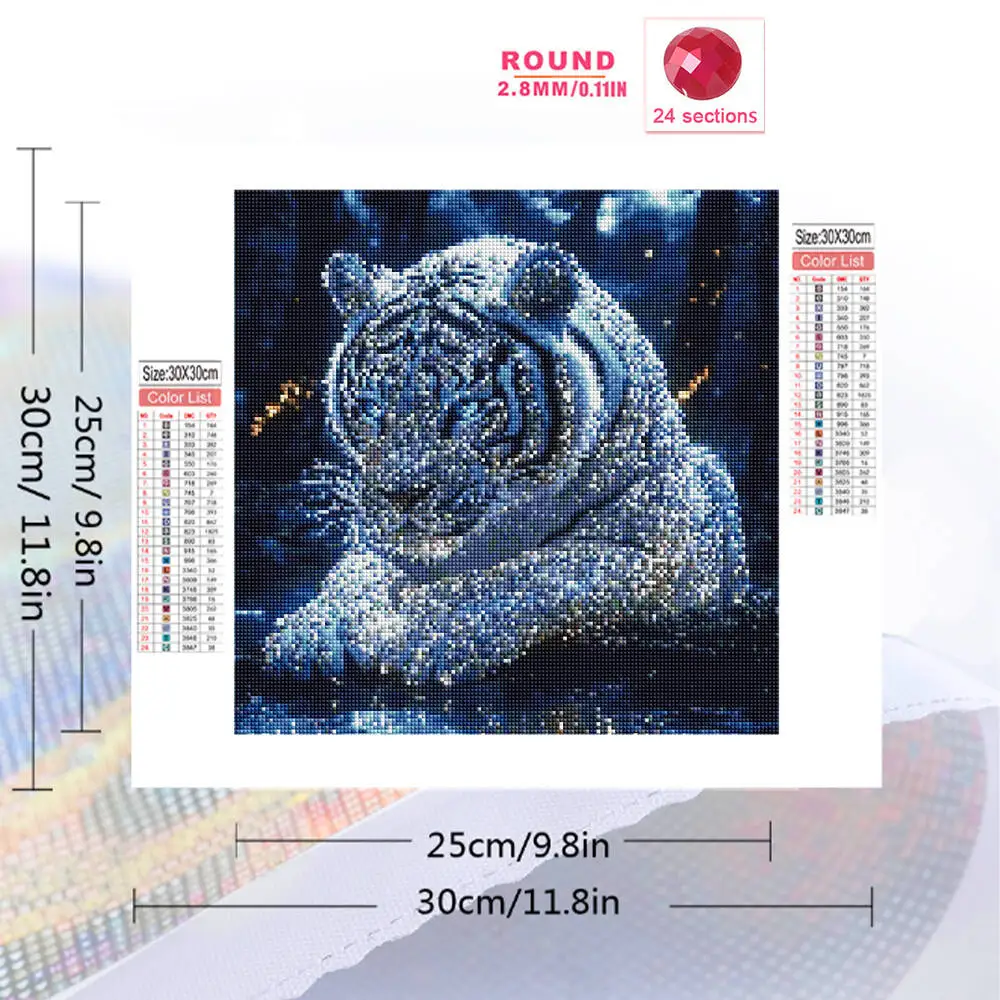 Evershine New Arrival Diamond Embroidery Tiger Animal Painting DIY Suitable For Beginners Diamond Mosaic Handmade Gift