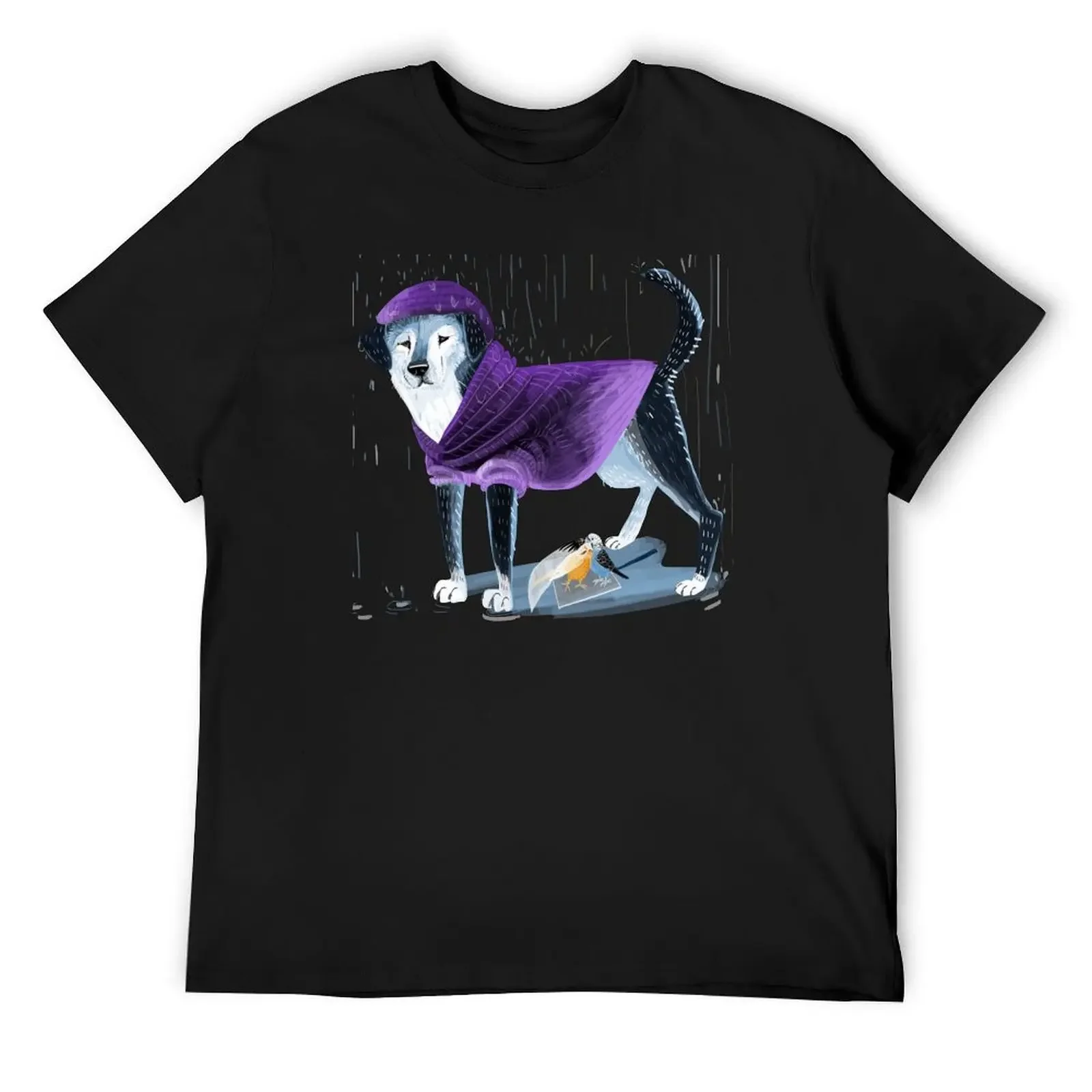 April Angel Raincoat Puppy Dog Cards and stickers T-Shirt graphic shirts summer top street wear outfits for men