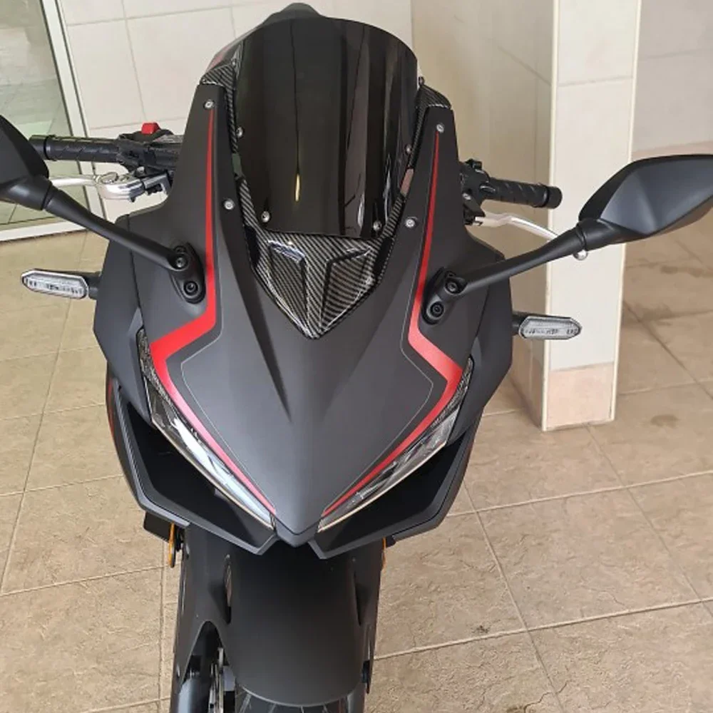 Motorcycle Carbon Fiber Windscreen Windshield For Honda CBR500R 2016 17 18 2019 2020 2021 CBR 500R Wind Deflectors Double Bubble