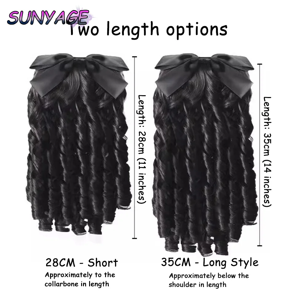 SUNYAGE Synthetic Retro Ponytail with Comb Europen Princess Curly Puff Ponytail Clip in Hair Tail Natural False Hair Extension