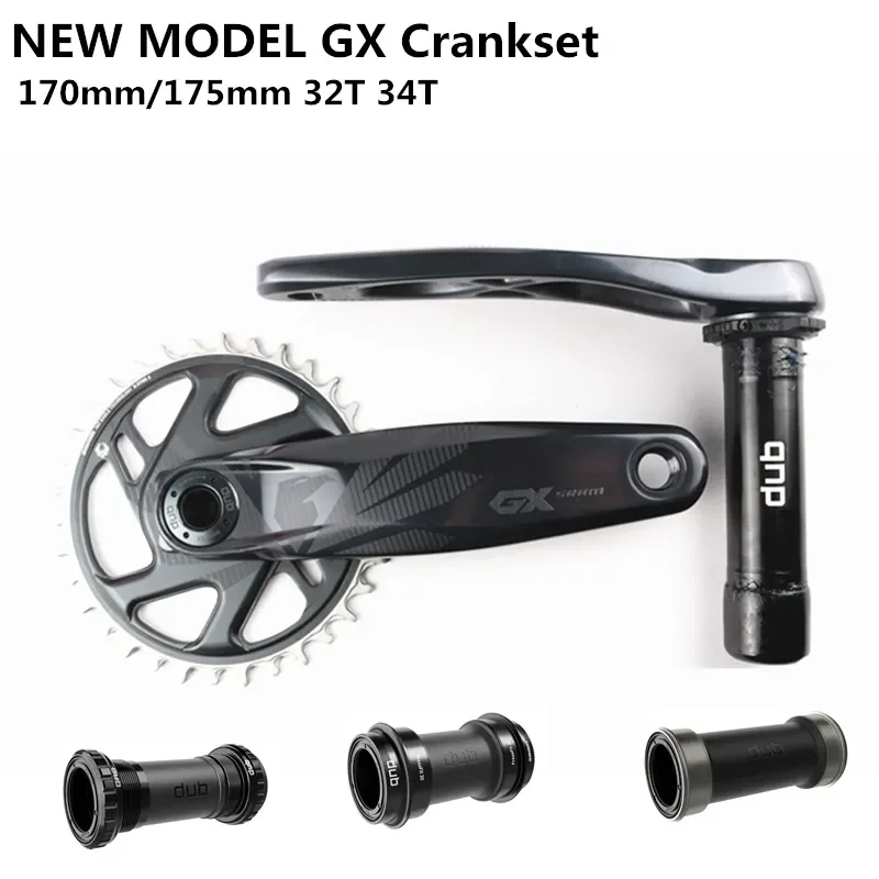 SRAM GX EAGLE DUB 크랭크셋, MTB 양면 자전거 크랭크, BSA BB92 PF30 BB 3mm 오프셋 크랭크셋, 170mm, 175mm, 34T, 32T, 신형 모델