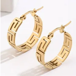 ORZTOON 2024 New Fashion Exquisite Gold Color Hollow Simple Earrings For Women Light luxury Wedding Party Jewelry