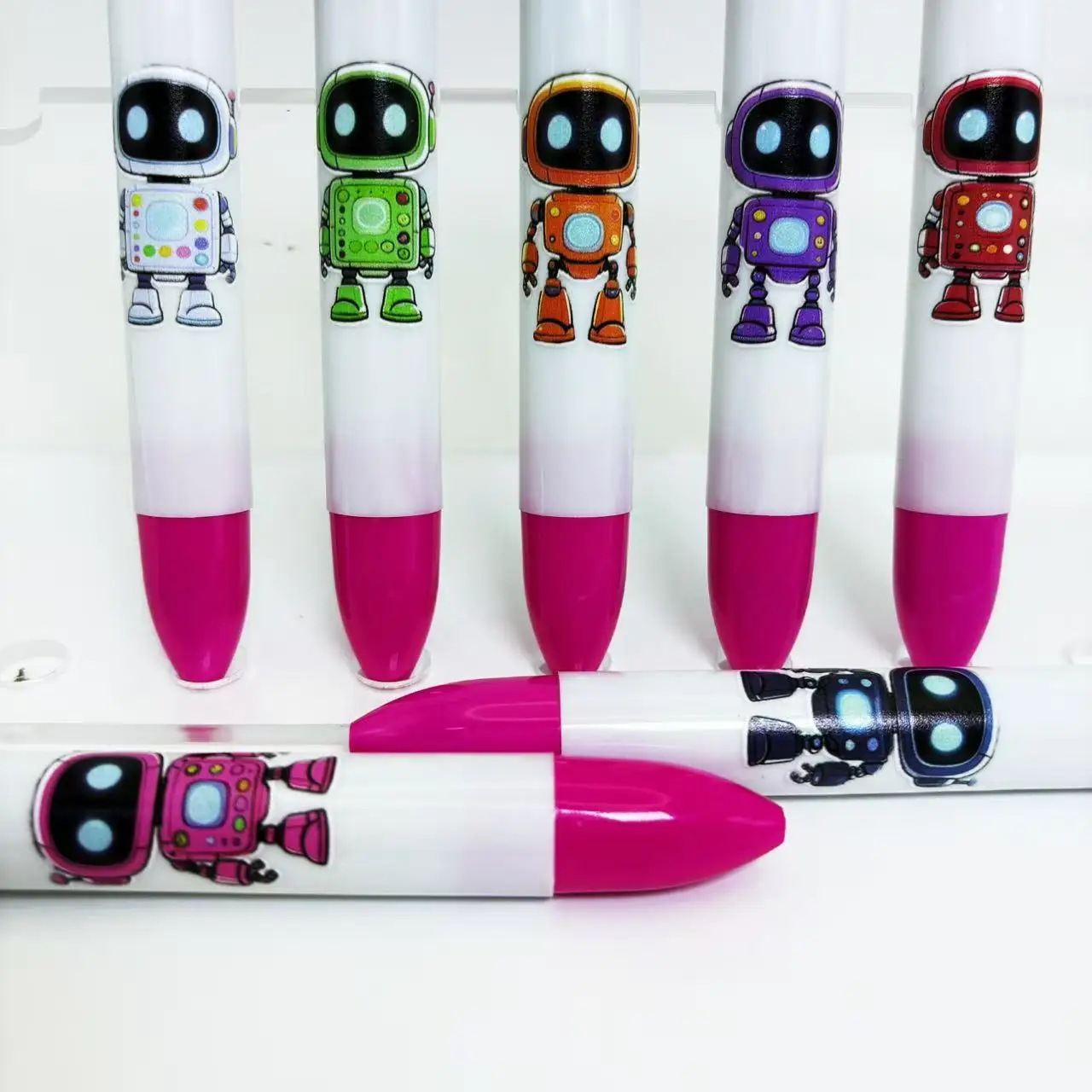 9 szt./18 szt. Kreatywne długopisy w kształcie robotów, długopisy do pisania dla uczniów, odpowiednie do użytku biurowego, na prezenty i do nauki