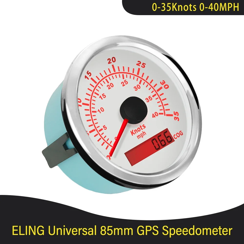 Universal 85mm Waterproof 15Knots 35Knots 70Knots Marine GPS Speedometer with Red Backlight 12V 24V for Ship Boat Yacht