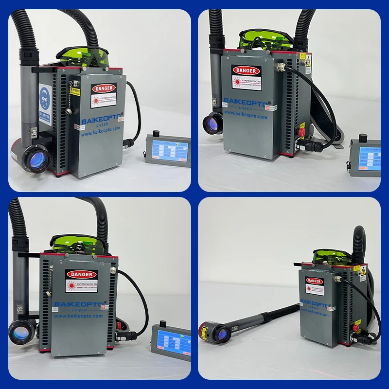 Small Pulsed Rust Remover Cleaner Backpack Laser Cleaning Machine for Outdoor Portable Removal Rust and Paint