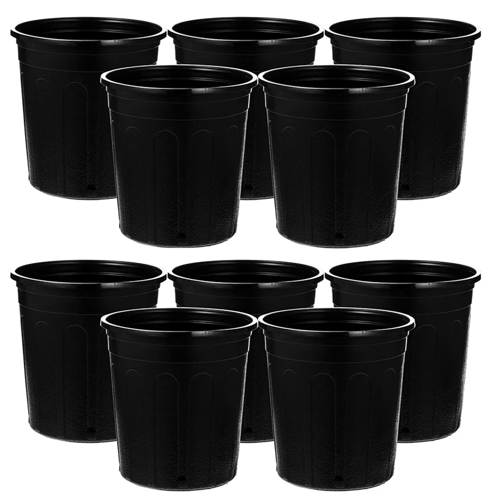 

25Pcs Black Nursery Pots Plastic Plant Containers with Drainage Holes for Succulent Flowers Seedlings Garden Balcony Patio